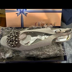 Floral sling back dress show wide width